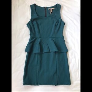 Teal Forever 21 Peplum Dress